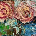 Roses, 5x7, Oil on board