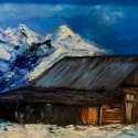 Barn in Winter, 12 x 24