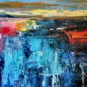 Waterfall, 20x20, oil on canvas