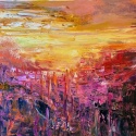 Sunrise Purple, 24x26, oil on canvas